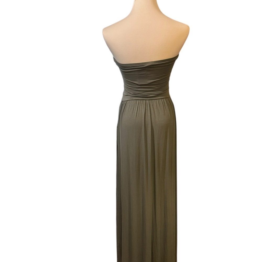 NWT Lascana Strapless Green Jersey Maxi Dress - Picture 3 of 8